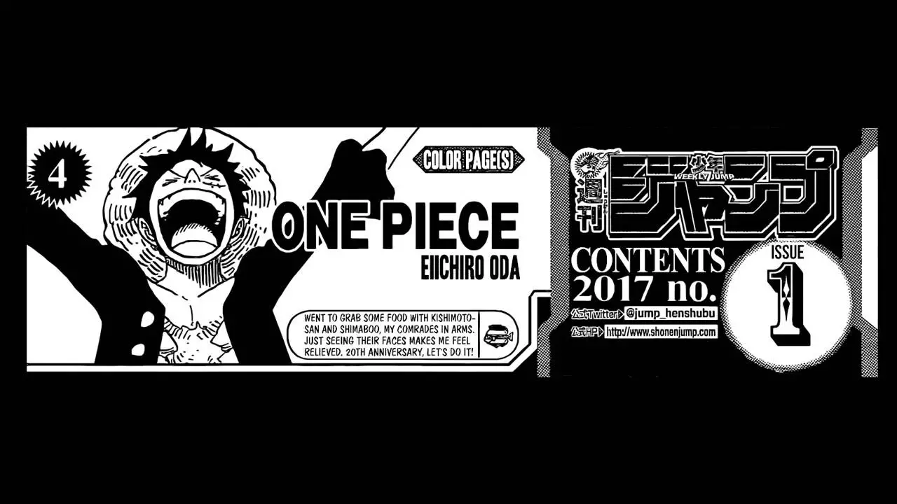 One Piece Weekly Shonen Jump Table of Contents